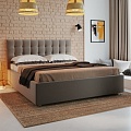 Кровать Perrino Ривьера (Triniti grey, 80х190, ножки 5 см хром, решетка Стандарт, без ящика)